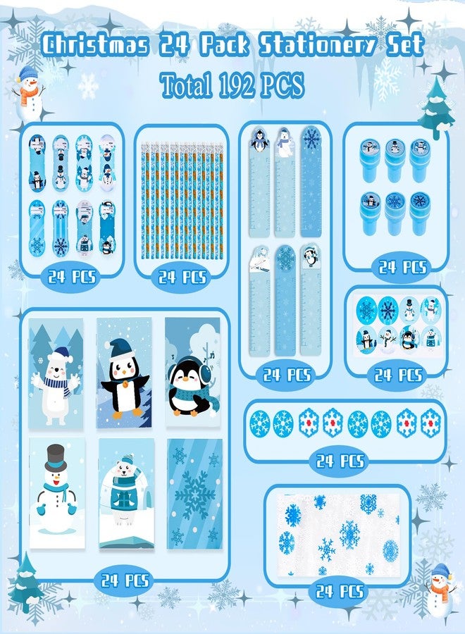 TOAPER 192PCS Winter Stationery Party Favors Bulk Winter Themed Stationery Treat Bags Birthday Supplies for Stocking Goodie Bags Stuffer Exchange School Games Prizes - Image 3